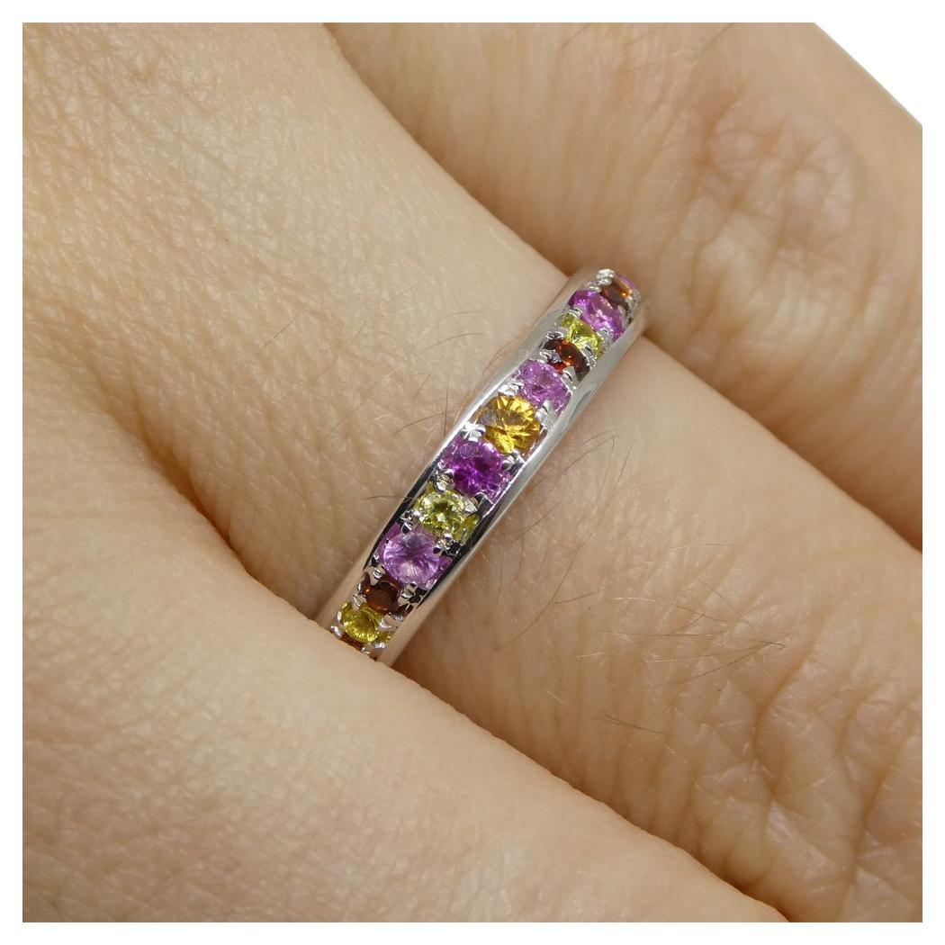 0.79ct Sapphire Starry Night Wedding Ring set in 14k White Gold For Sale