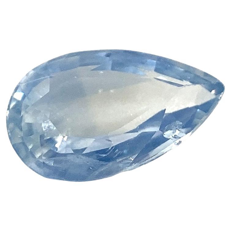 1.18 Karat birnenförmiger blauer Icy-Saphir aus Sri Lanka, unerhitzt