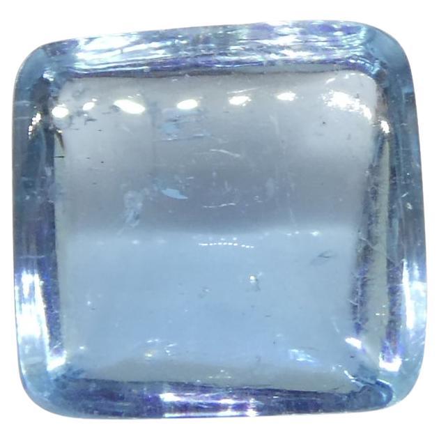 2.73ct Square Sugarloaf Cabochon Blue Aquamarine from Brazil For Sale
