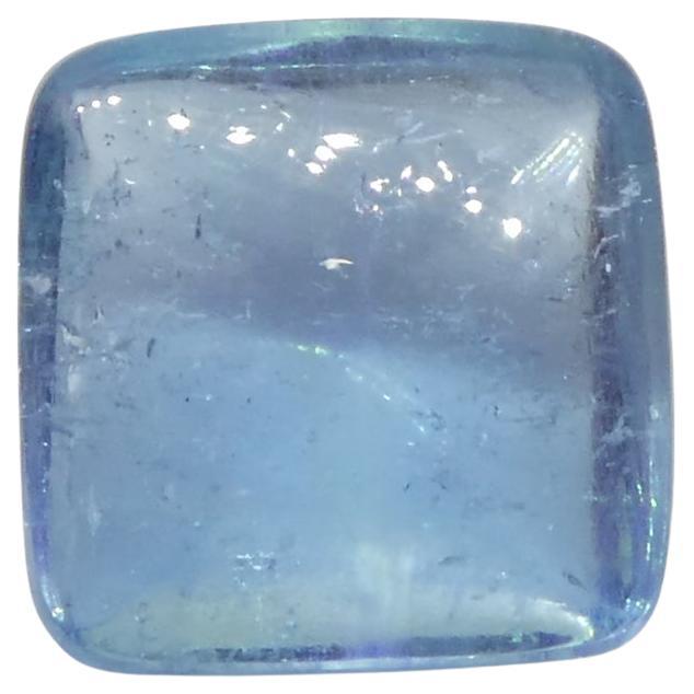 4.92ct Square Sugarloaf Cabochon Blue Aquamarine from Brazil For Sale