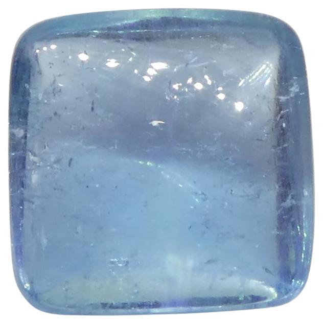 Aguamarina azul cabujón cuadrado de 4.92 ct de Brasil