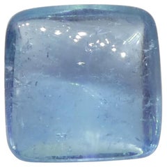 Aguamarina azul cabujón cuadrado de 4.92 ct de Brasil