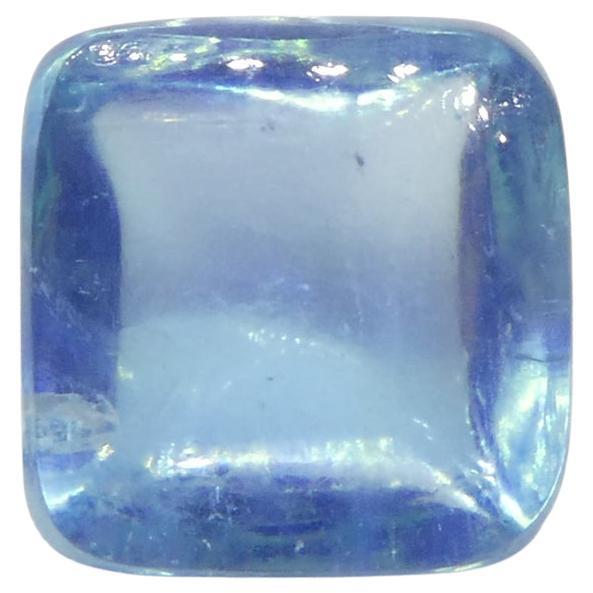 3.32ct Square Sugarloaf Cabochon Blue Aquamarine from Brazil For Sale