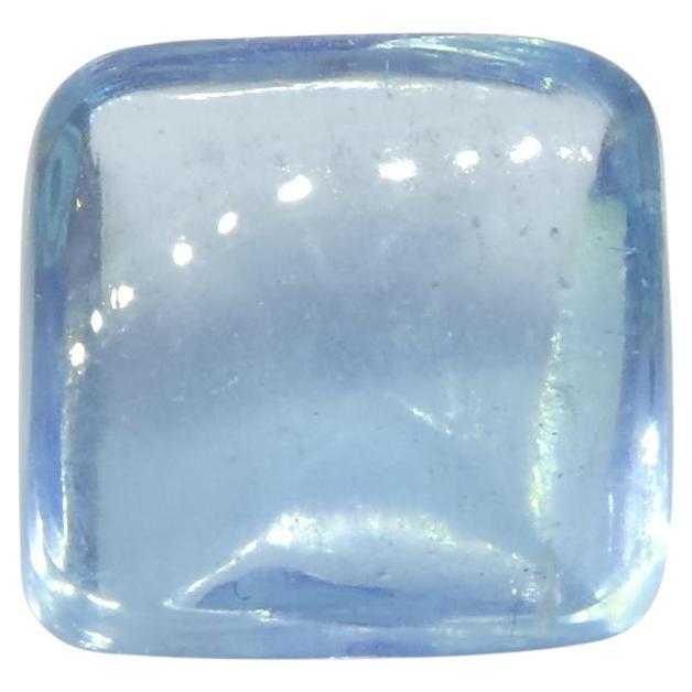 4.04ct Square Sugarloaf Cabochon Blue Aquamarine from Brazil For Sale