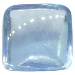 Aguamarina azul cabujón cuadrado de 4.04 ct de Brasil