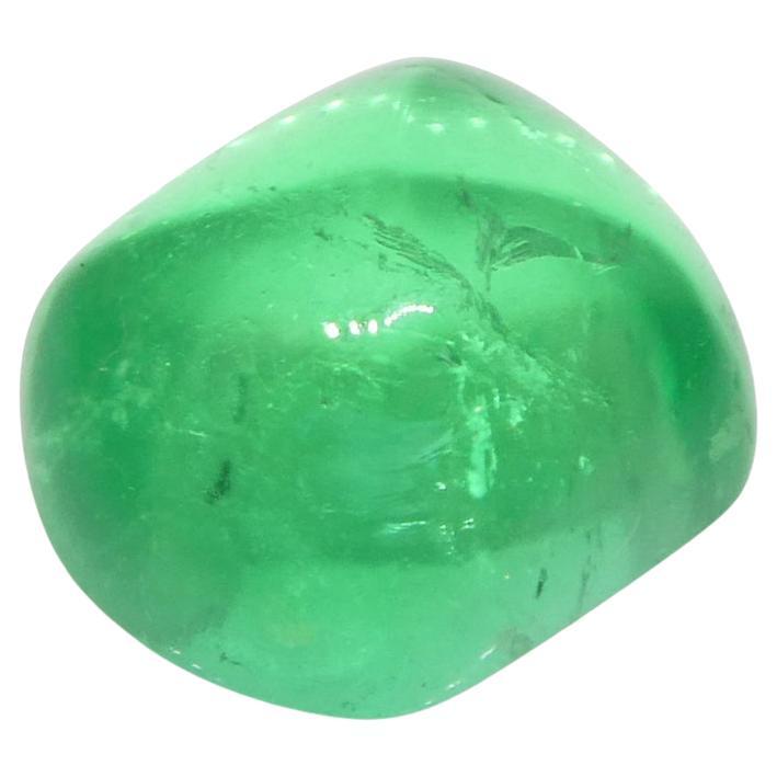 1.9ct Cushion Sugarloaf Cabochon Green Emerald GIA Certified Colombia   For Sale