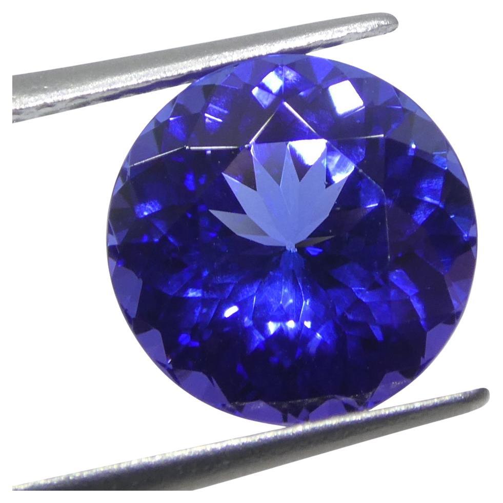 3.75ct Round Violet-Blue Tanzanite GIA Certified Tanzania   For Sale