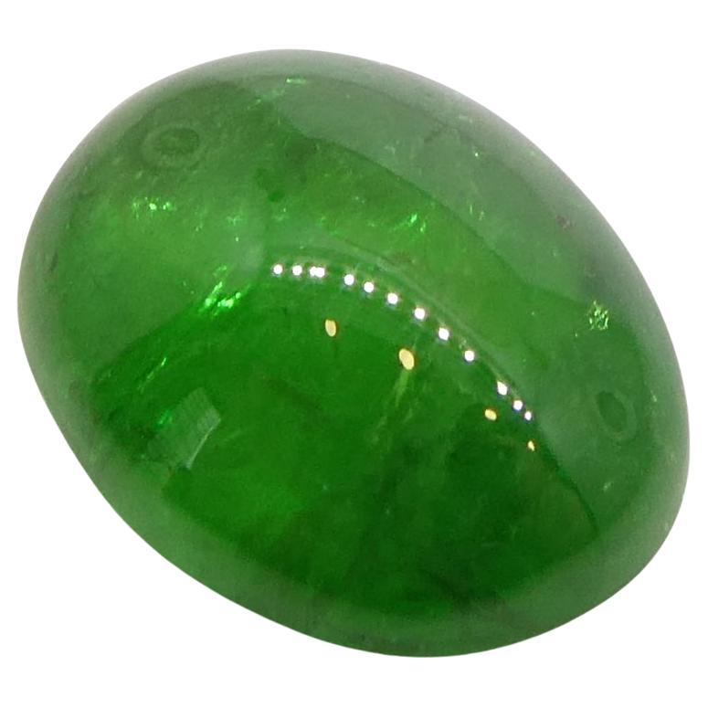 2.35 Karat ovaler Cabochon Grüner Tsavorit Granat aus Kenia, unerhitzt im Angebot