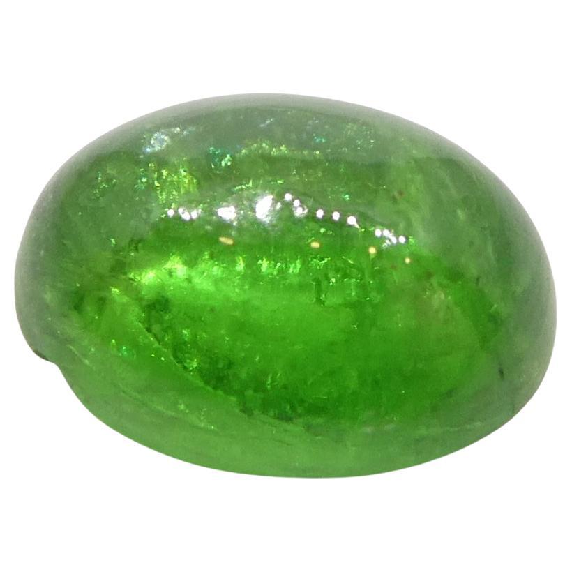 2.79 Karat ovaler Cabochon Grüner Tsavorit Granat aus Kenia, unerhitzt