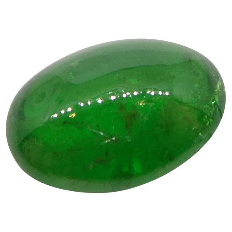 1.6ct Oval Cabochon Green Tsavorite Garnet from Kenya, Unheated