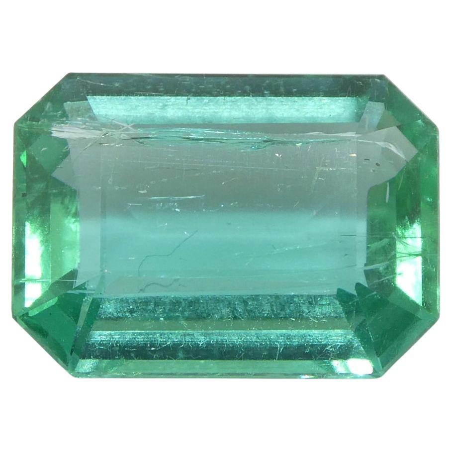 3.21ct Octagonal/Emerald Cut Green Emerald GIA Certified Zambia (F1)