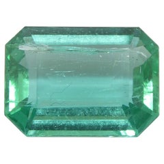 3.21ct Octagonal/Emerald Cut Green Emerald GIA Certified Zambia (F1)