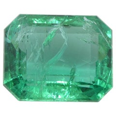 6.45ct Octagonal/Emerald Cut Green Emerald GIA Certified Zambia (F2)