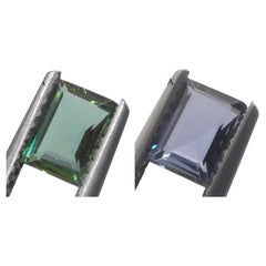 0.58ct Rectangular/Baguette Bluish Green to Purple Alexandrite GIA Certified Ind
