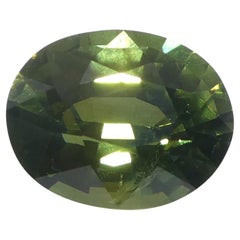 Zafiro verde ovalado de 1,28 ct de África Oriental