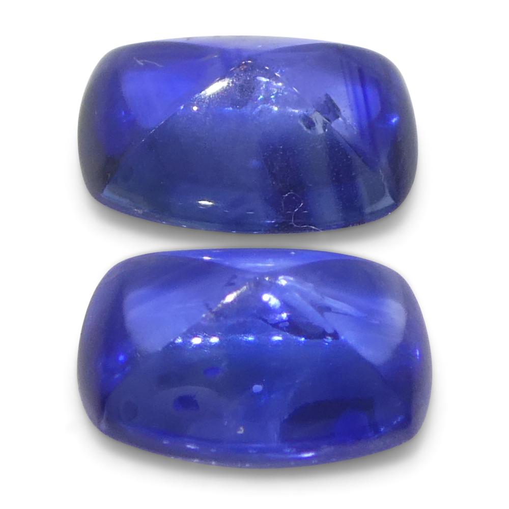 Par (2) de zafiros azules en cabujón Sugarloaf de Birmania de 1,85 ct en venta 5