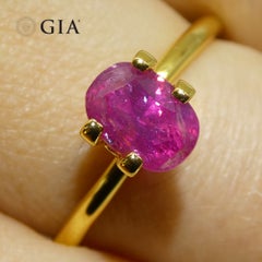 1.34ct Coussin Rubis rouge violacé certifié GIA non chauffé