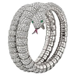Pave Diamond Gold Snake Wrap Bracelet