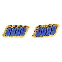 Boucheron Lapis Gold Cufflinks 12