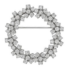 Cartier Diamond Foliate Circle Pin