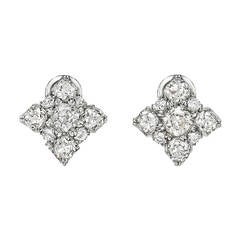 Old Mine Cut Diamond Cluster Earclips 9