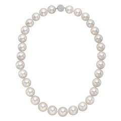 South Sea Pearl Necklace with Pave Diamond Clasp 10
