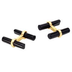 Van Cleef & Arpels Black Hematite Gold Cufflinks