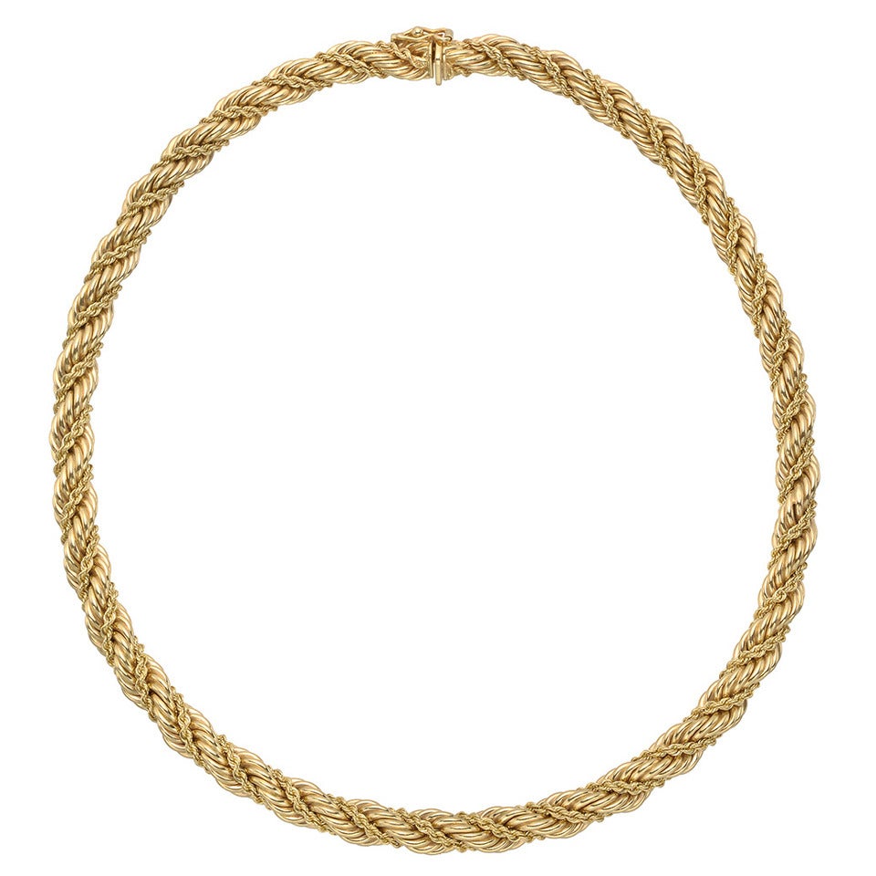 Tiffany & Co. ​Gold Woven Rope-Twist Necklace