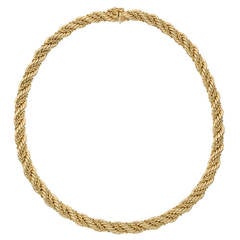 Tiffany & Co. Gold Woven Rope-Twist Necklace