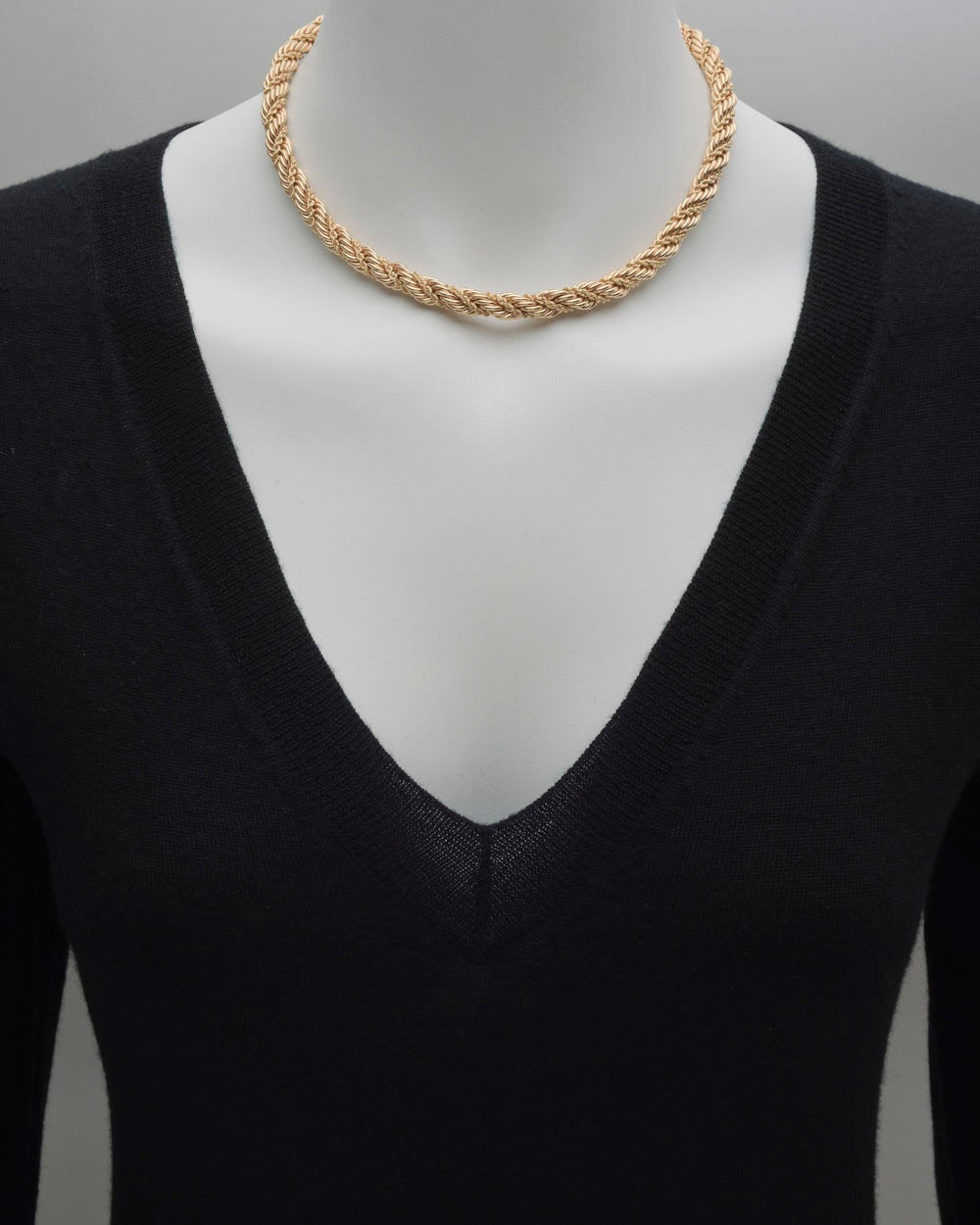 Woven rope-twist collar necklace, in 14k yellow gold, signed Tiffany & Co. 16