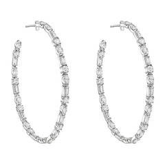 Ivanka Trump Large Mixed Cut Diamond Hoop Earrings