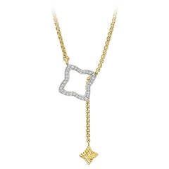 Used David Yurman Gold Lariat Chain Necklace with Diamond Star