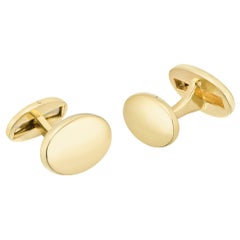 Double-Sided Oval Gold Cufflinks