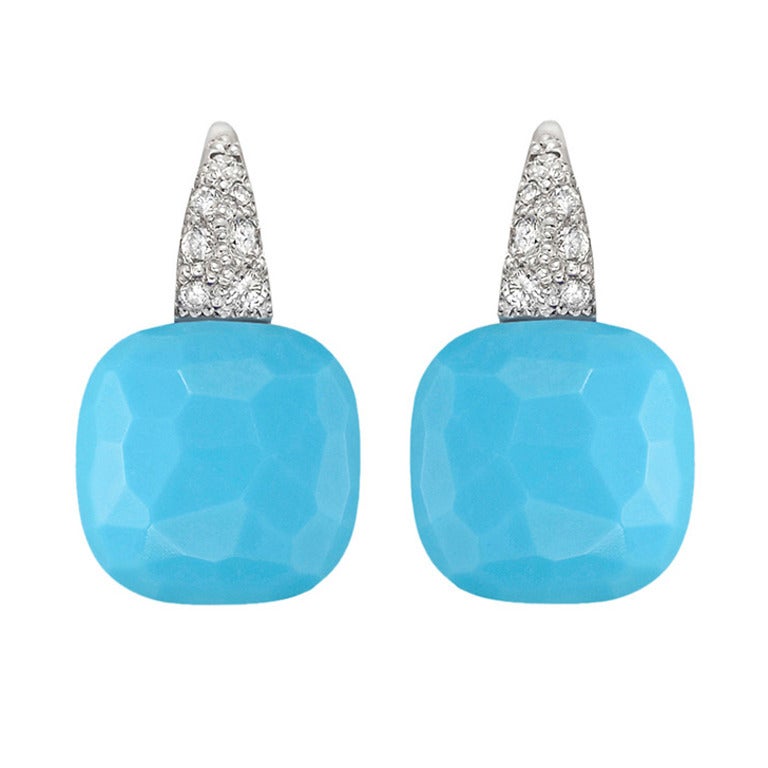 Pomellato ​Turquoise Diamond Gold Capri Drop Earrings