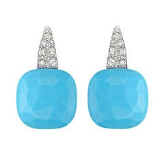 Pomellato ​Turquoise Diamond Gold Capri Drop Earrings