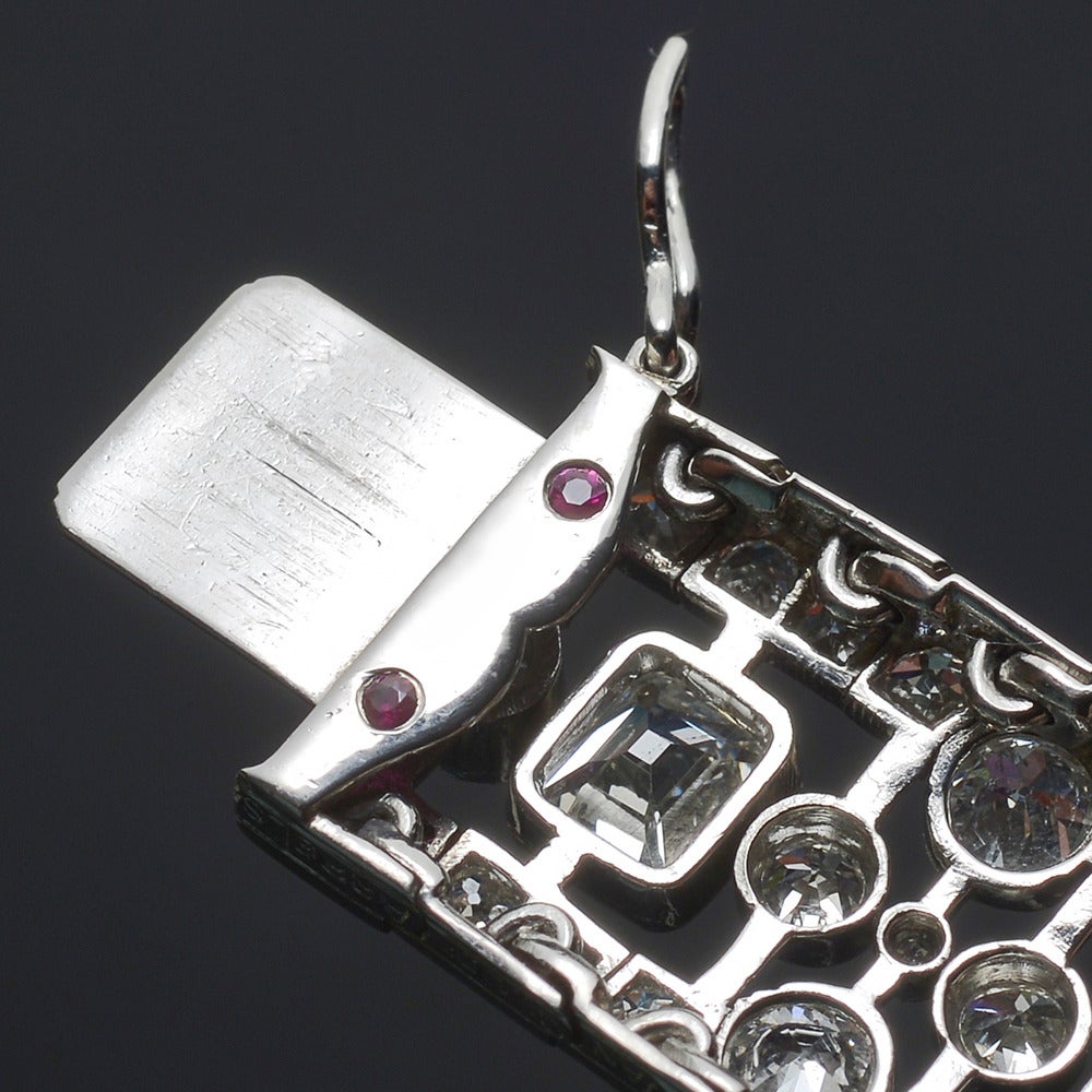 Van Cleef & Arpels Art Deco Diamond Platinum Panel Bracelet In Excellent Condition In Greenwich, CT