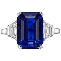 10.06 Carat Sapphire Diamond Platinum Ring 11