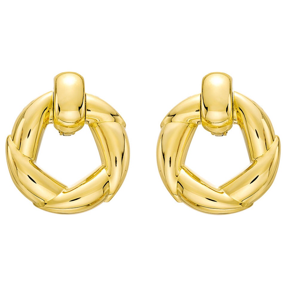 Cartier ​Yellow Gold Door Knocker Earclips