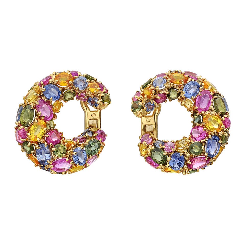 Chaumet ​Gold Gem-Set 'Creole' Earclips
