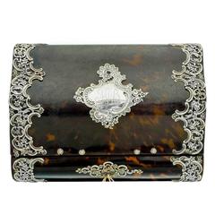 19th Century Tortoiseshell Silver Letter Box Letter Clip and Page Turner