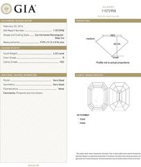 Betteridge 4.32 Carat Cut-Cornered Rectangular Step-Cut Diamond Engagement Ring