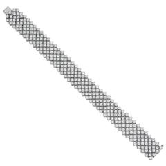 Flexible 7 Row Diamond Gold Link Bracelet