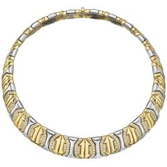 Bulgari ​Diamond Gold  "Parentesi" Collar Necklace