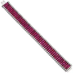 Aletto Brothers Invisibly-Set Ruby and Diamond Bracelet