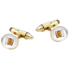 Deakin & Francis ​Gold Whiskey Glass & Cigar Cufflinks