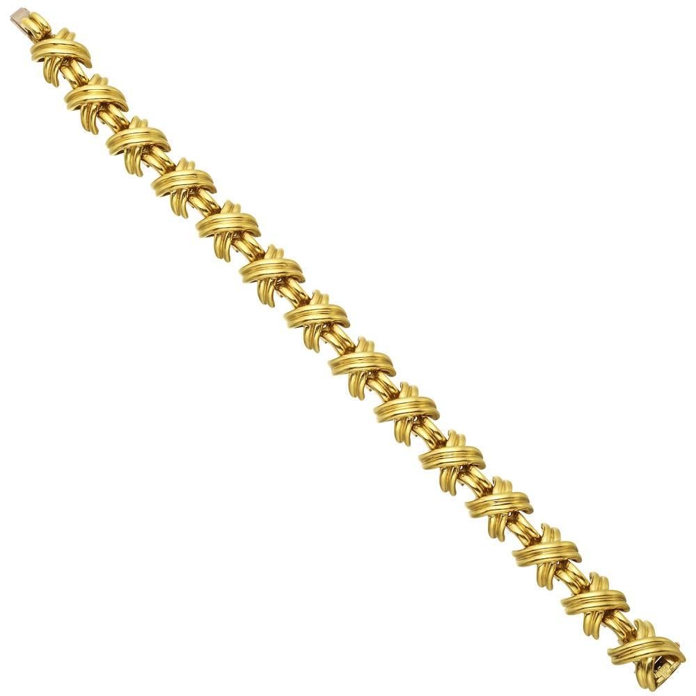 Tiffany Yellow Gold X Link Bracelet