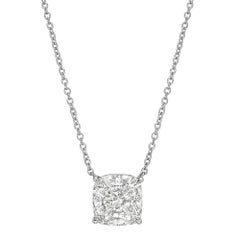 Betteridge 3.01 Carat Cushion Brilliant Cut Diamond platinum Solitaire Pendant