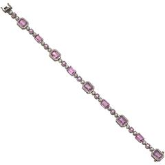 Pink Sapphire Diamond Gold Bracelet