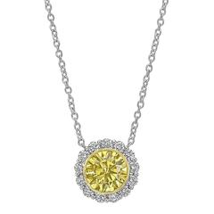Betteridge 3.52 Carat Yellow and White Diamond Cluster Pendant 7