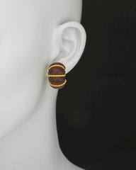 Seaman Schepps ​Gold and Rosewood ​"Shrimp" Earrings